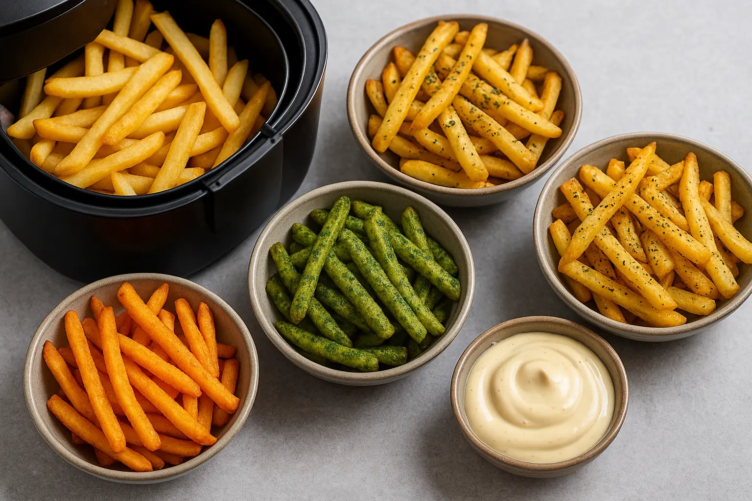 Air Fryer Fries in Fun Flavor Variations