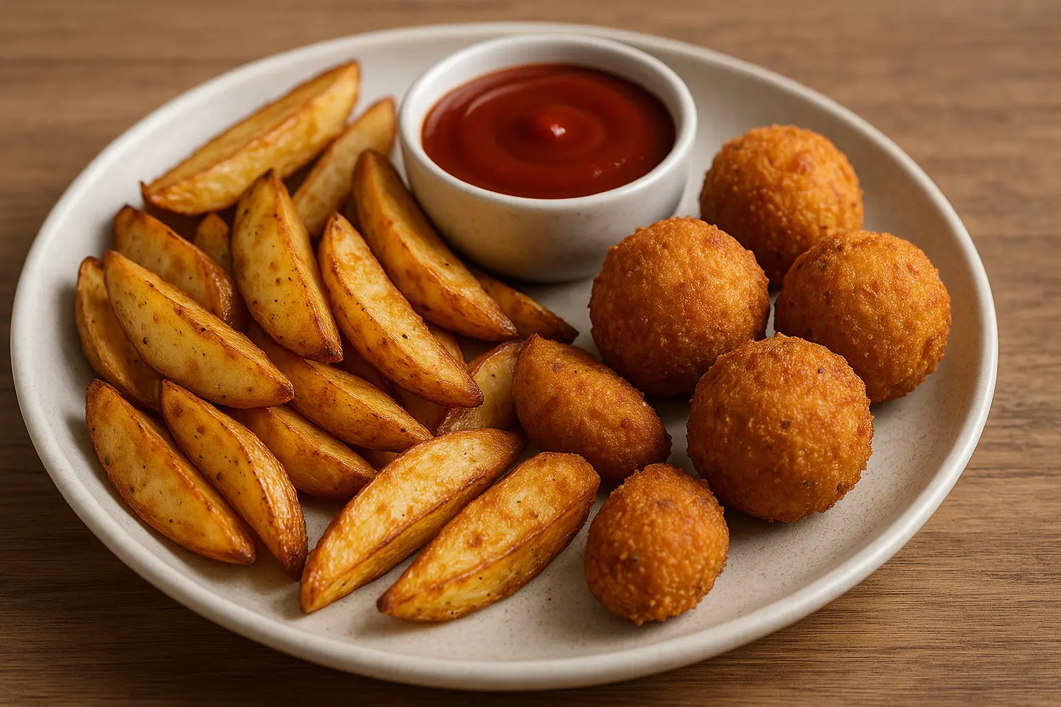 air-fryer-potato-wedges-and-cheese-balls-snacks