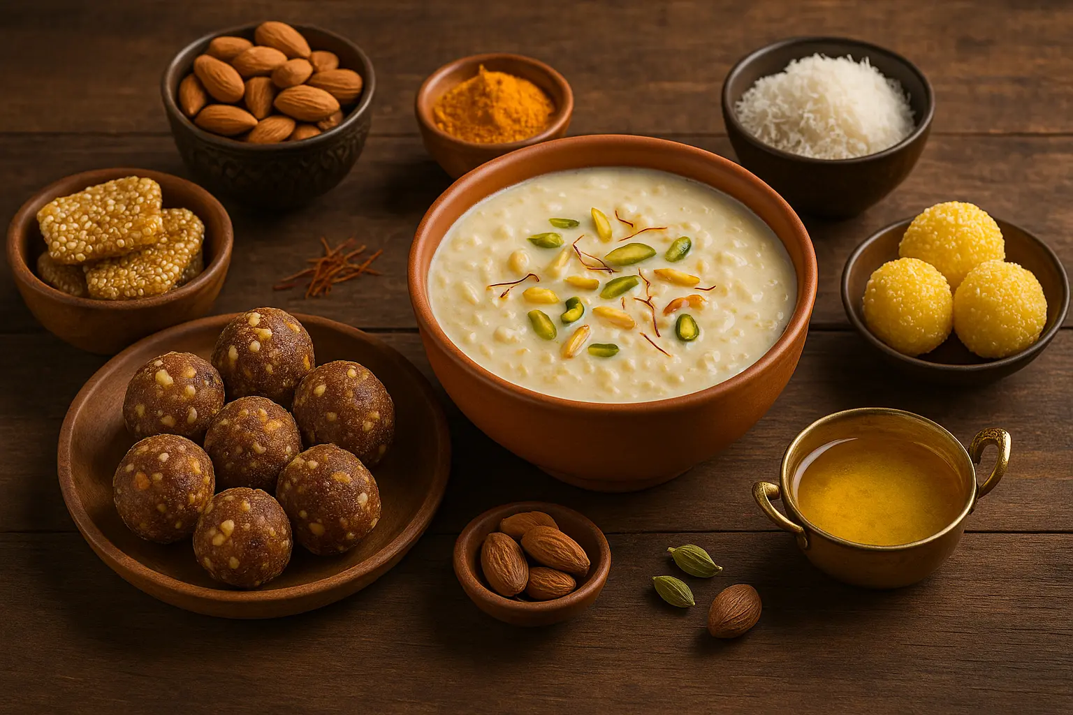 ayurvedic-desserts-indian-sweets-kheer-ladoo-chikki