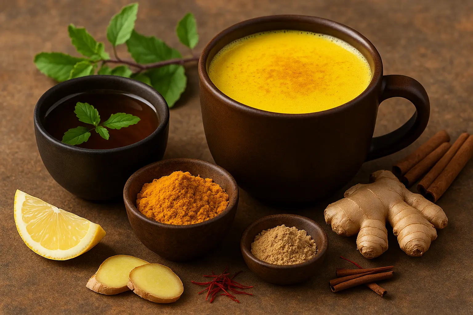 ayurvedic-drinks-for-daily-wellness-turmeric-tea-ginger-tulsi