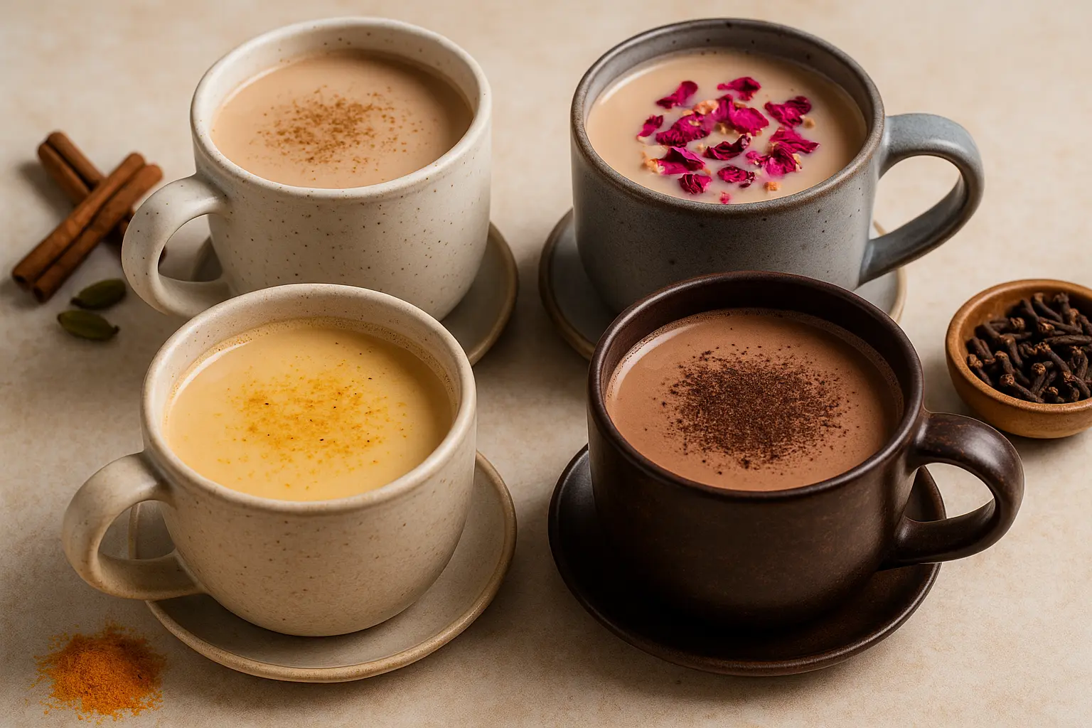 chai-variations-turmeric-rose-chocolate-masala-tea