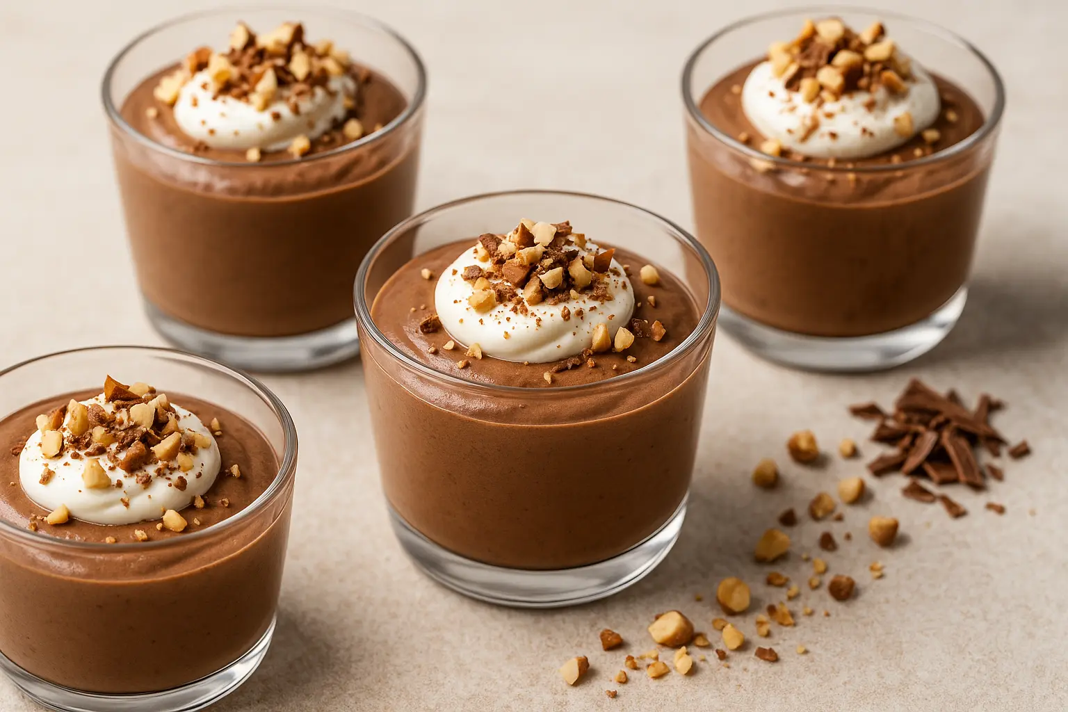 Chocolate Hazelnut Mousse Cups