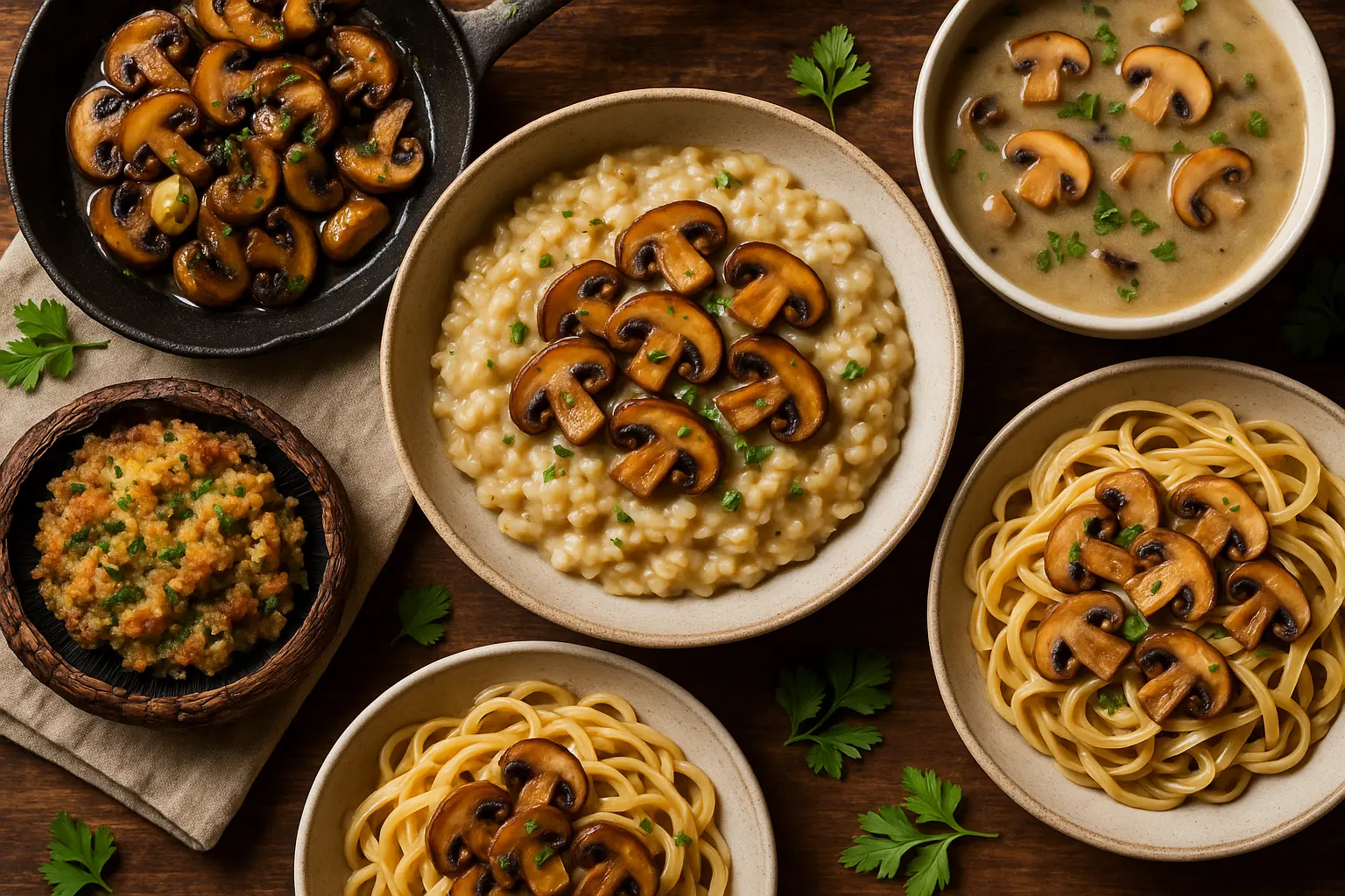 comforting-mushroom-dinner-recipes-risotto-pasta-soup.