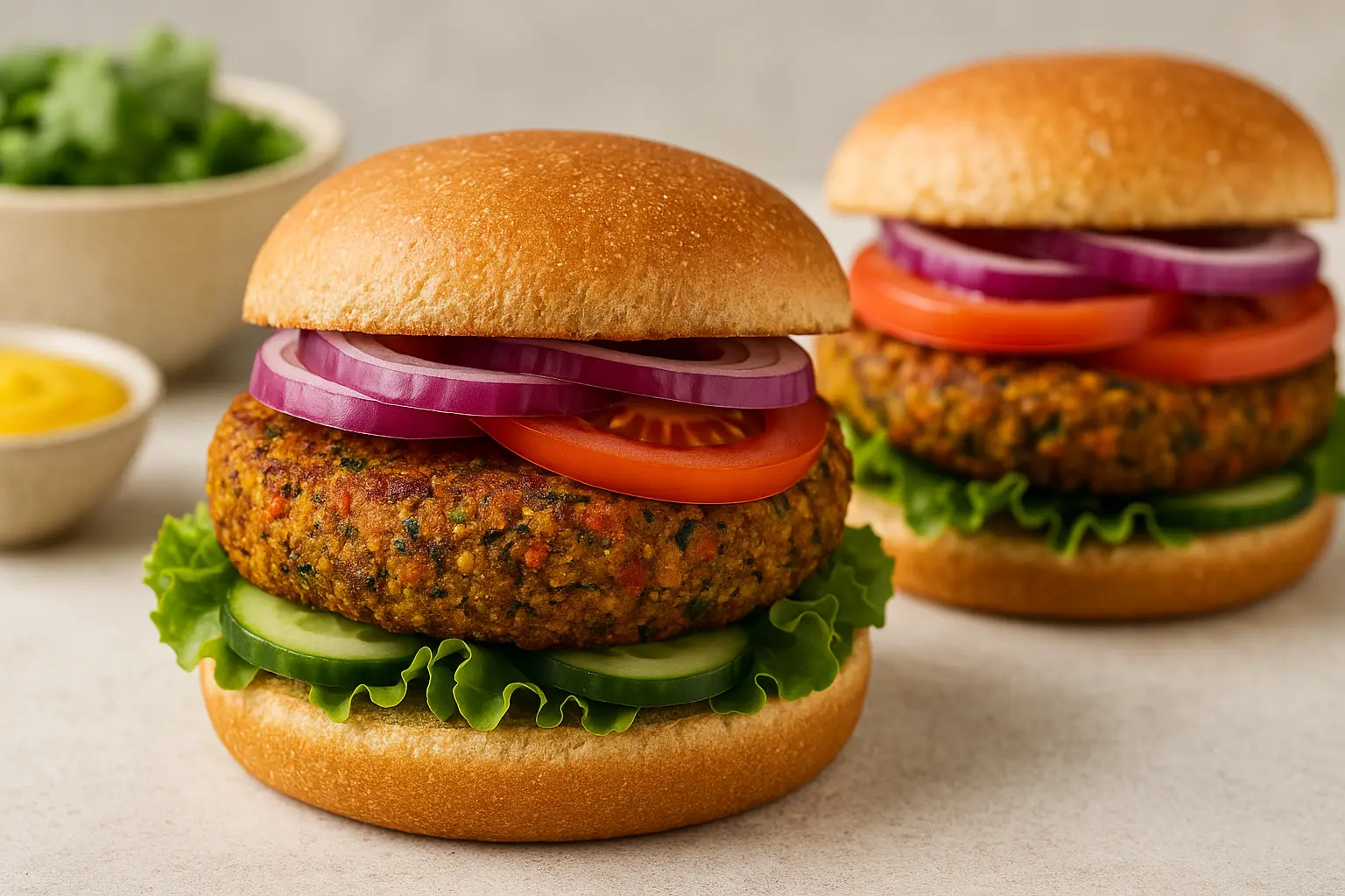 Air-Fryer Veggie Burgers Packed with Flavor