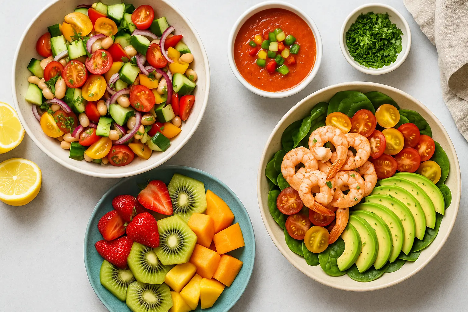 fresh-no-cook-summer-meals-healthy-salad-gazpacho