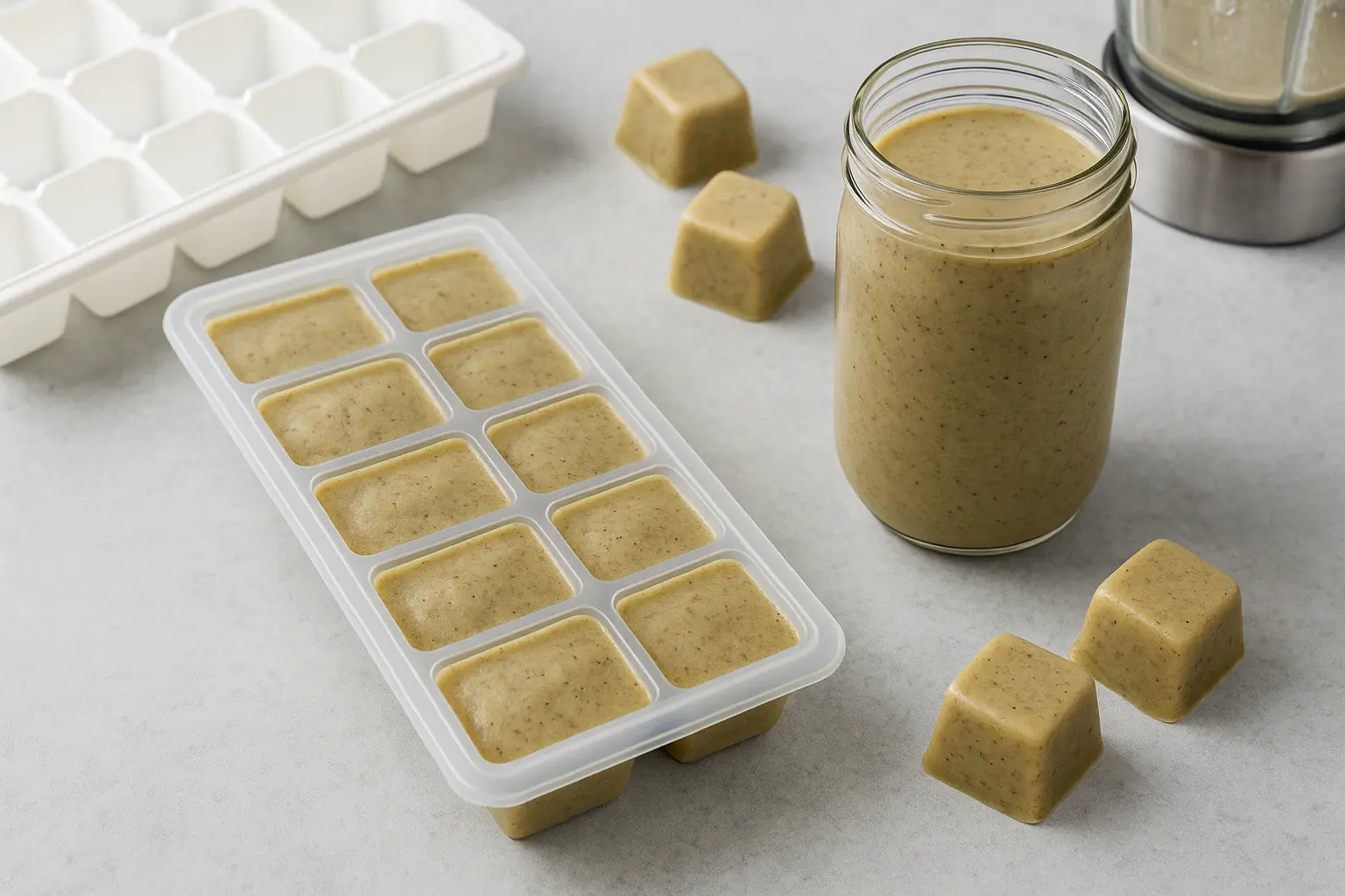 Meal Prep Smoothies Stored in Ice Trays