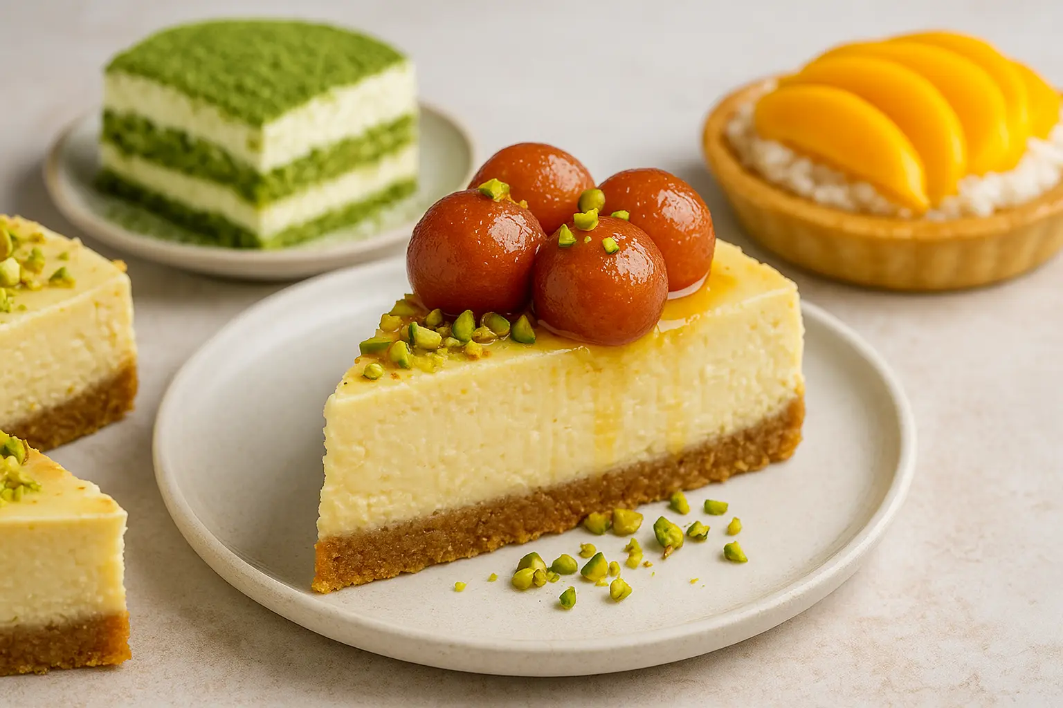 gulab-jamun-cheesecake-matcha-tiramisu-fusion-desserts
