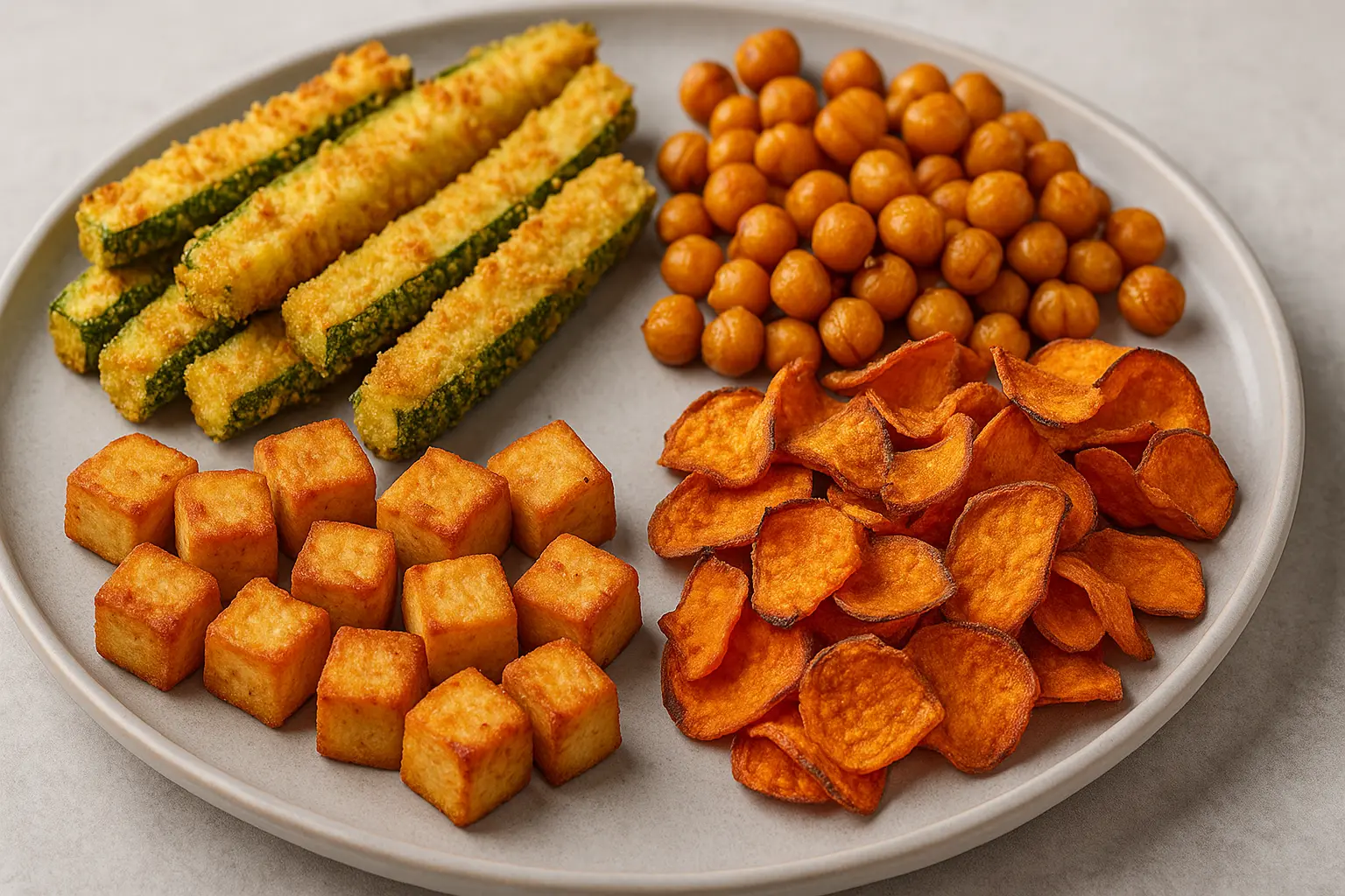 healthy-air-fryer-snacks-zucchini-fries-chickpeas-tofu-sweet-potato-chips.-1