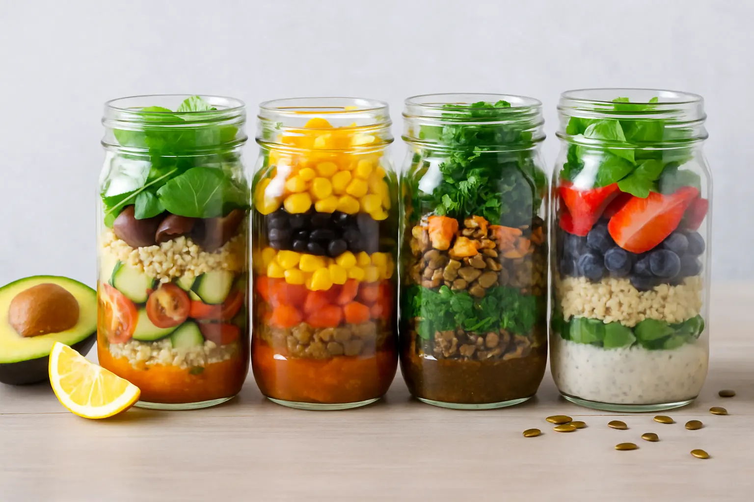 Creative Salad Jars for Lunch Prep