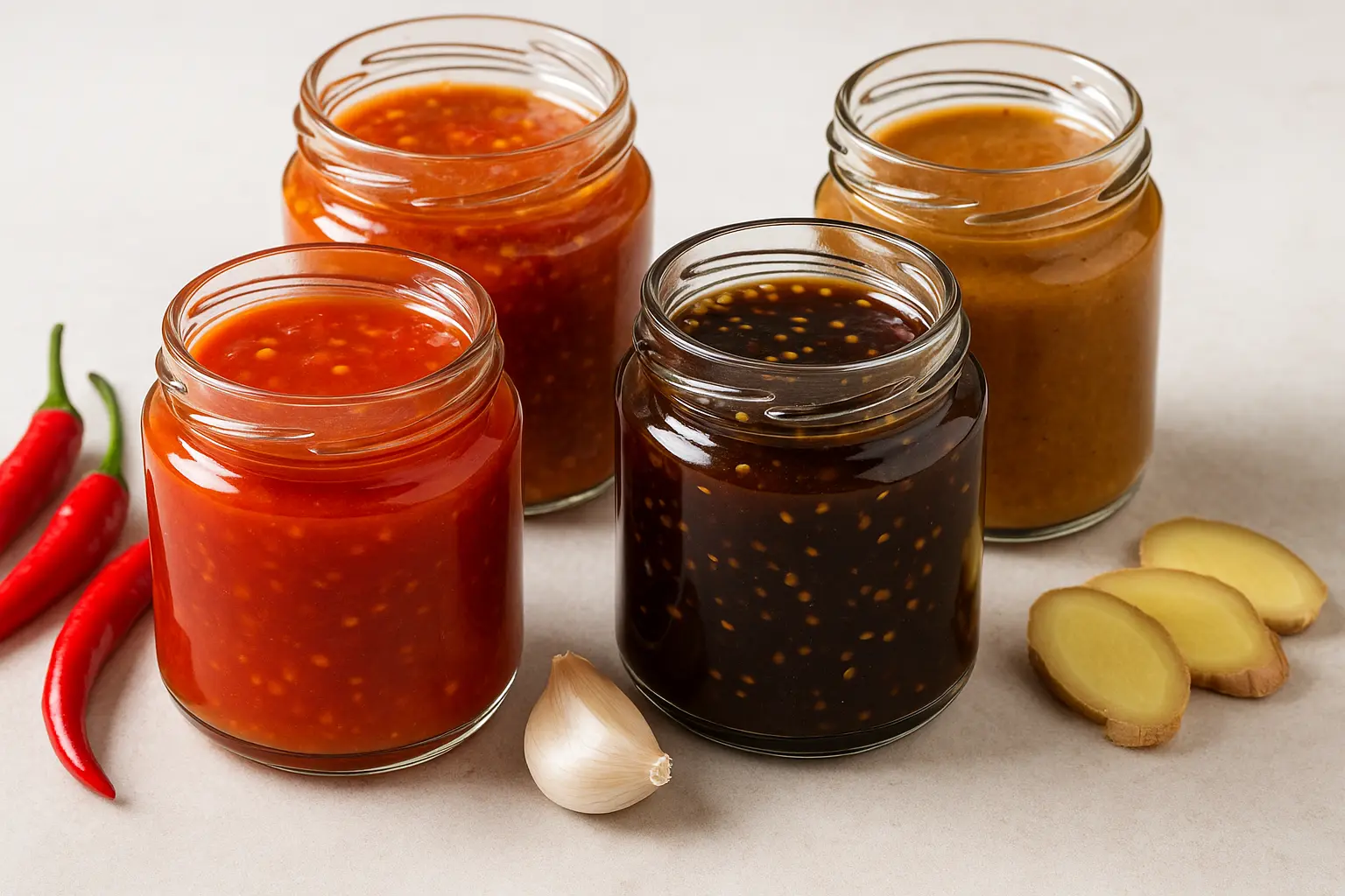 homemade-sweet-spicy-fusion-sauces-in-jars.