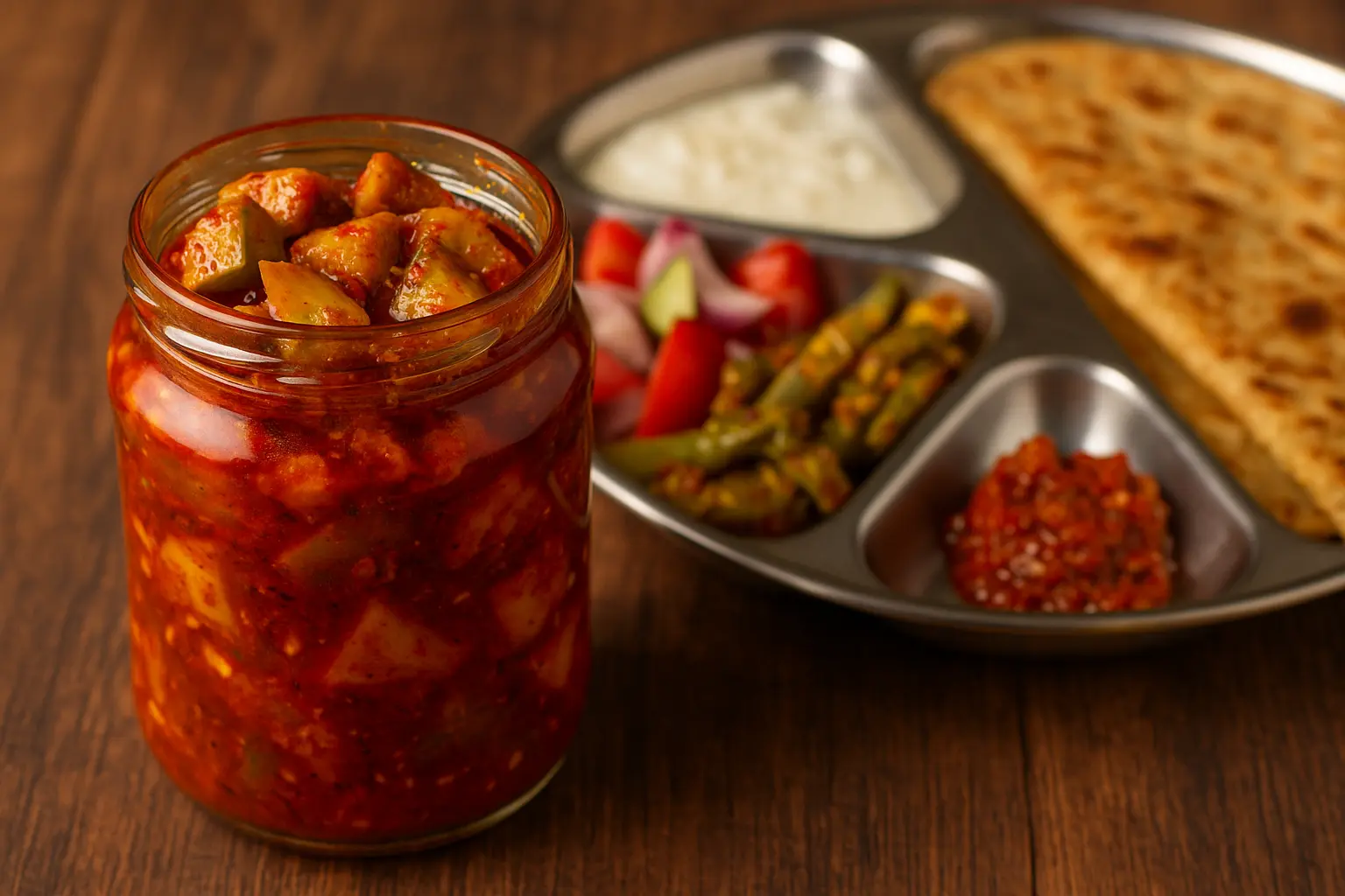indian-mango-pickle-thali-homemade-recipe