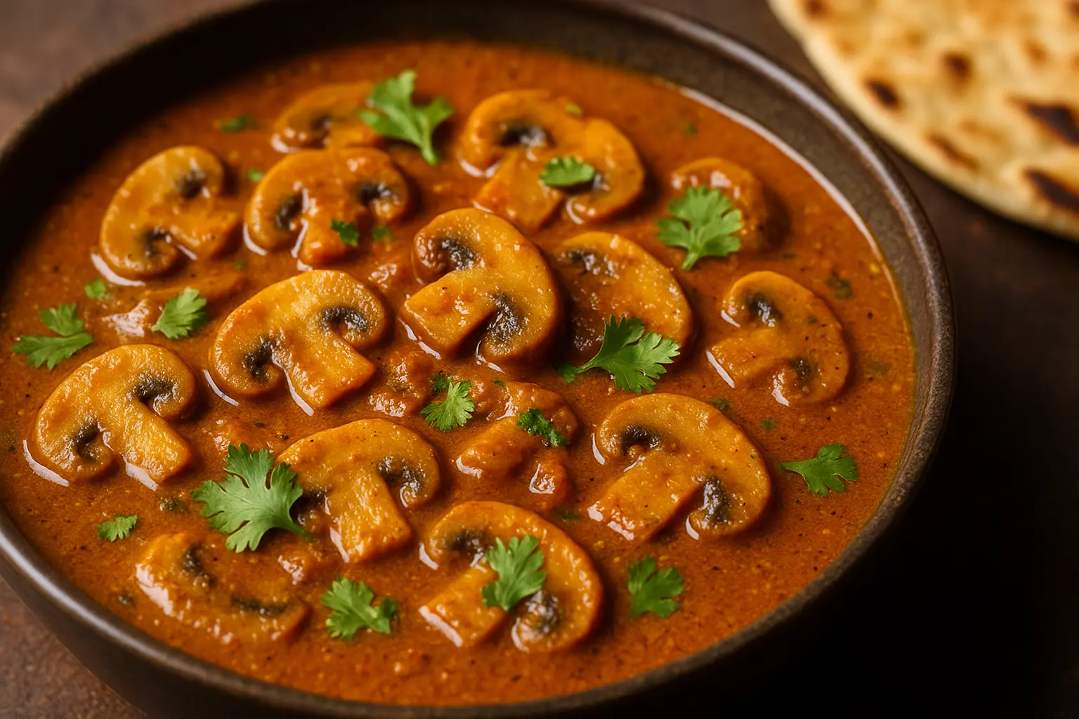 indian-mushroom-gravy-with-naan-rice.