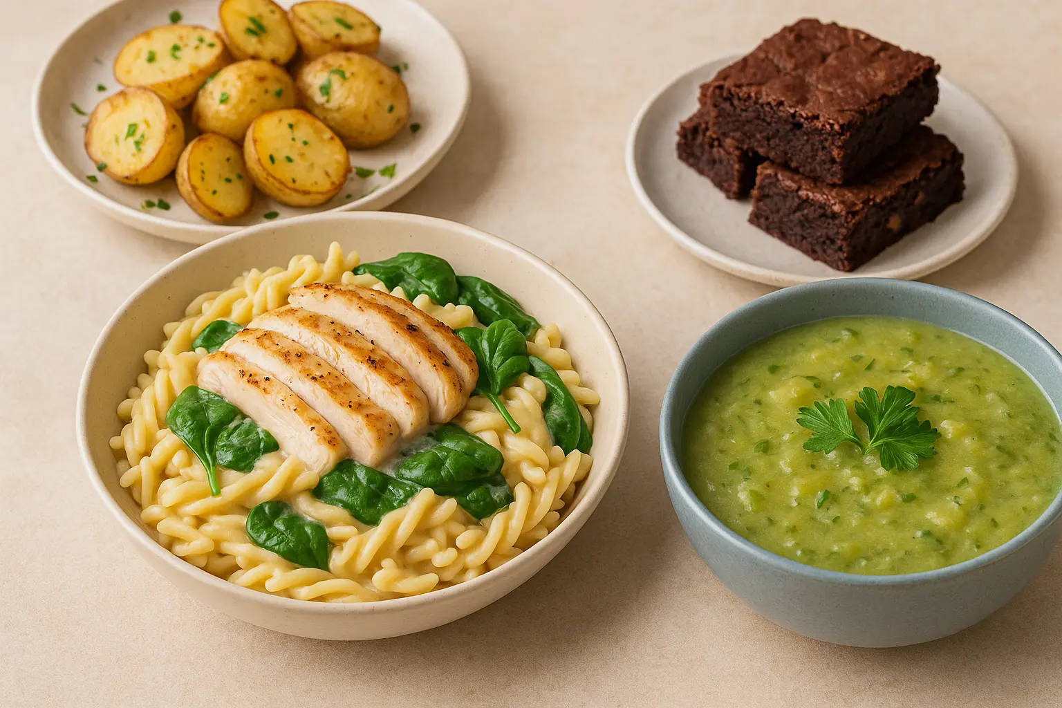 low-fodmap-comfort-foods-pasta-soup-brownies-potatoes
