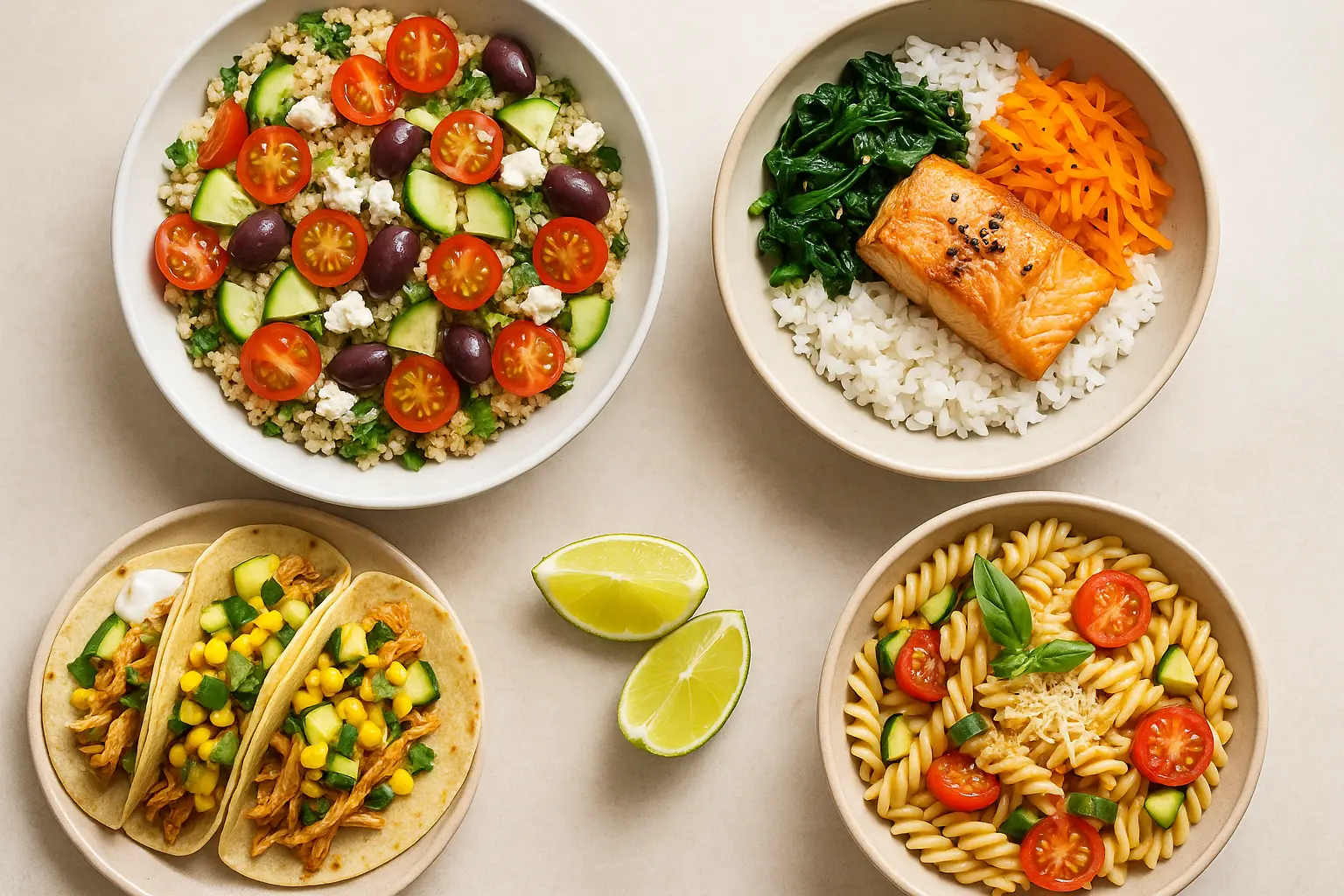 low-fodmap-lunch-recipes-quinoa-salad-rice-bowl-tacos-pasta