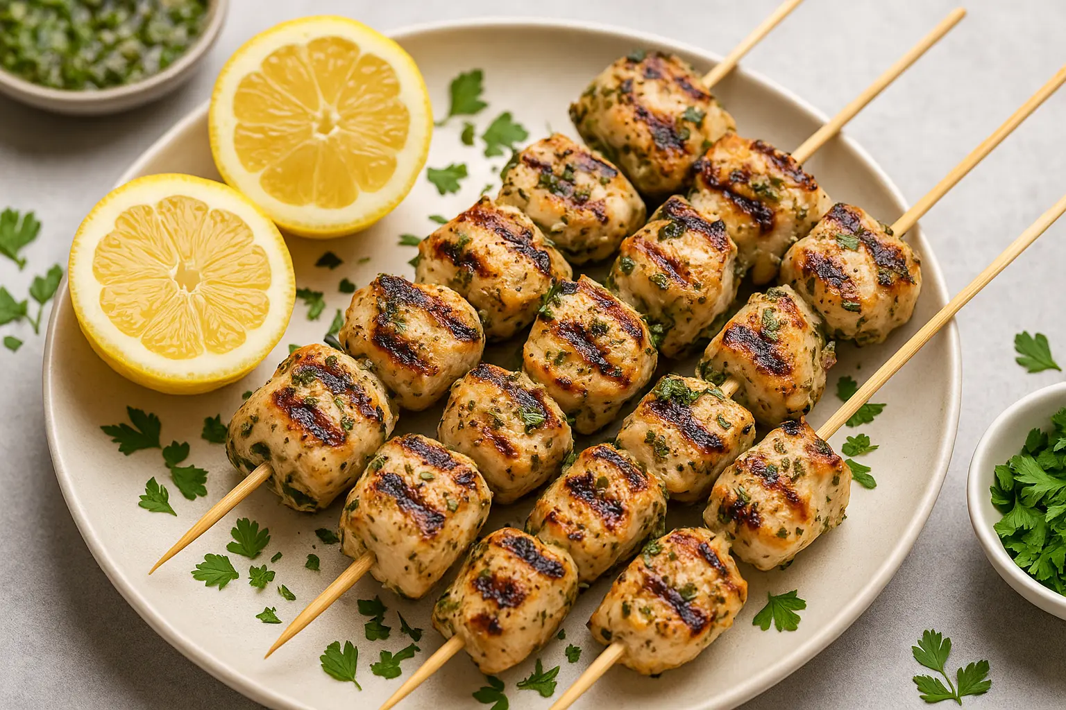 Zesty Lemon Herb Chicken Skewers