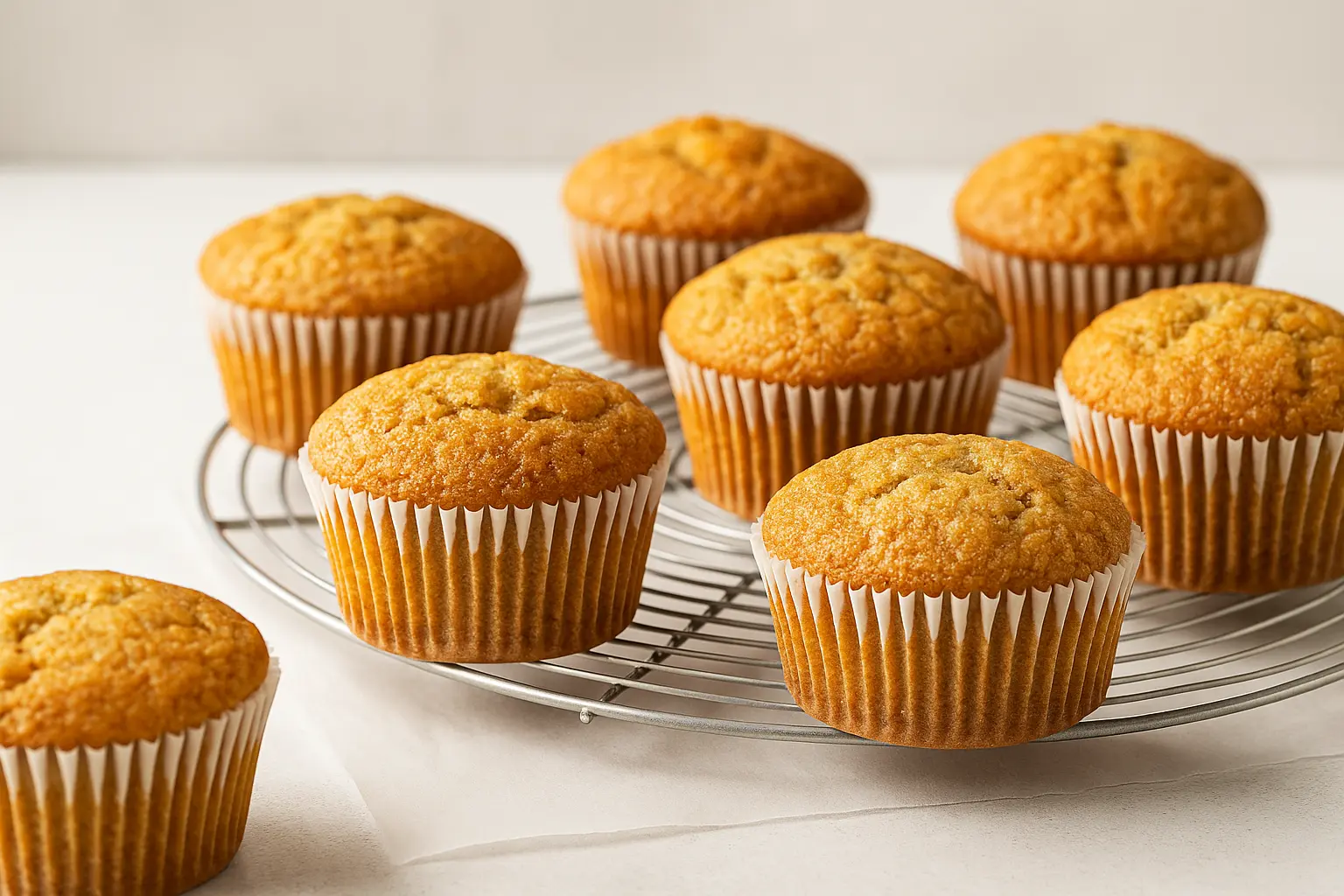 moist-fluffy-gluten-free-muffins-on-cooling-rack.