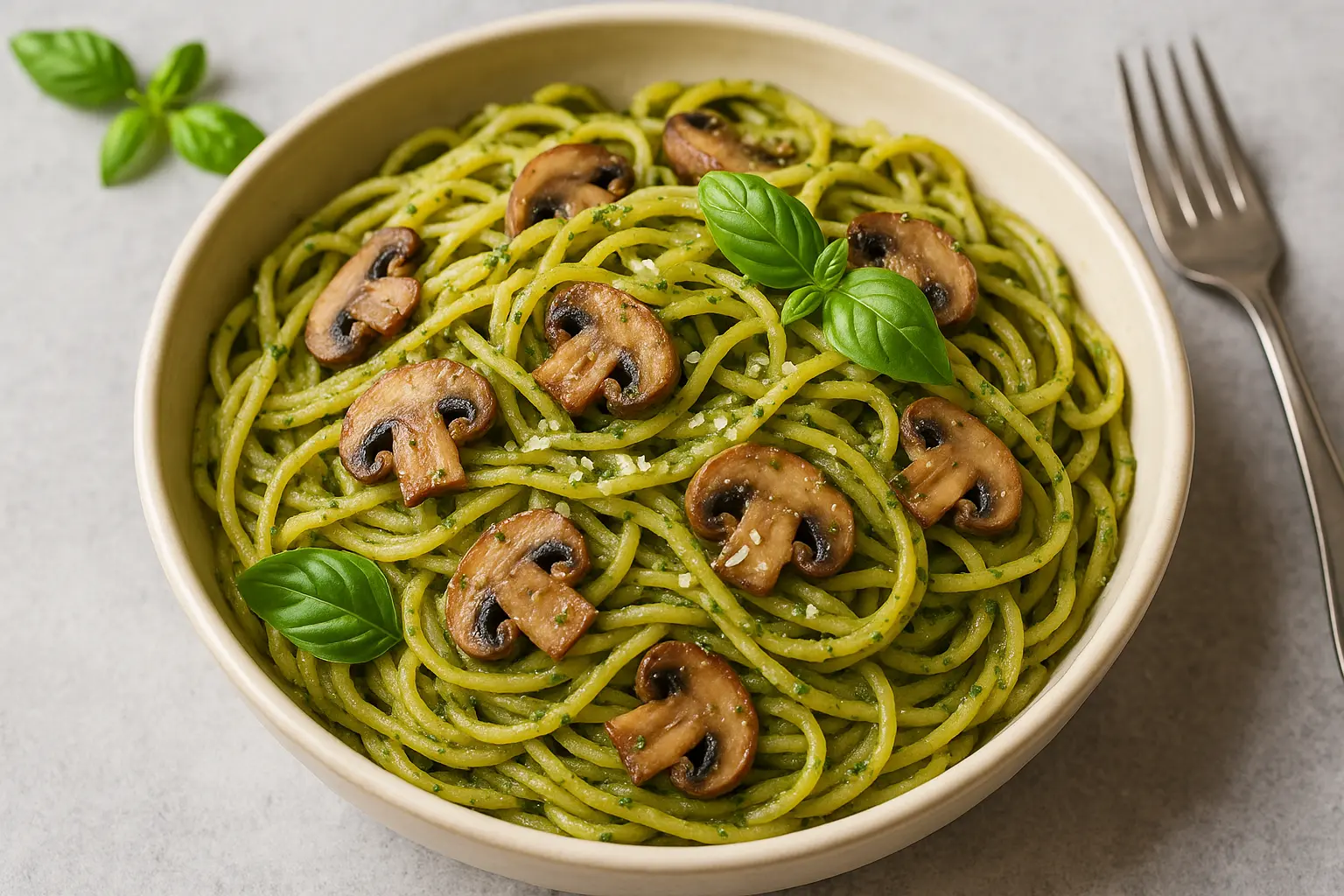 mushroom-pesto-pasta-trending-vegetarian-recipe-2025