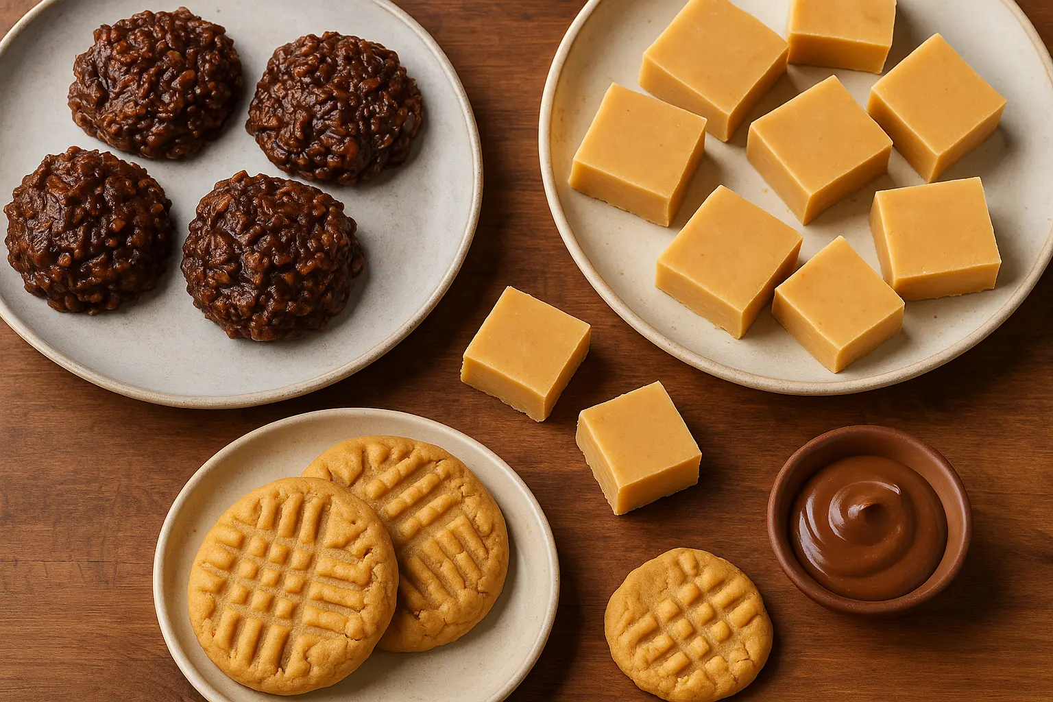 no-bake-chocolate-cookies-peanut-butter-fudge-5-ingredient-treats