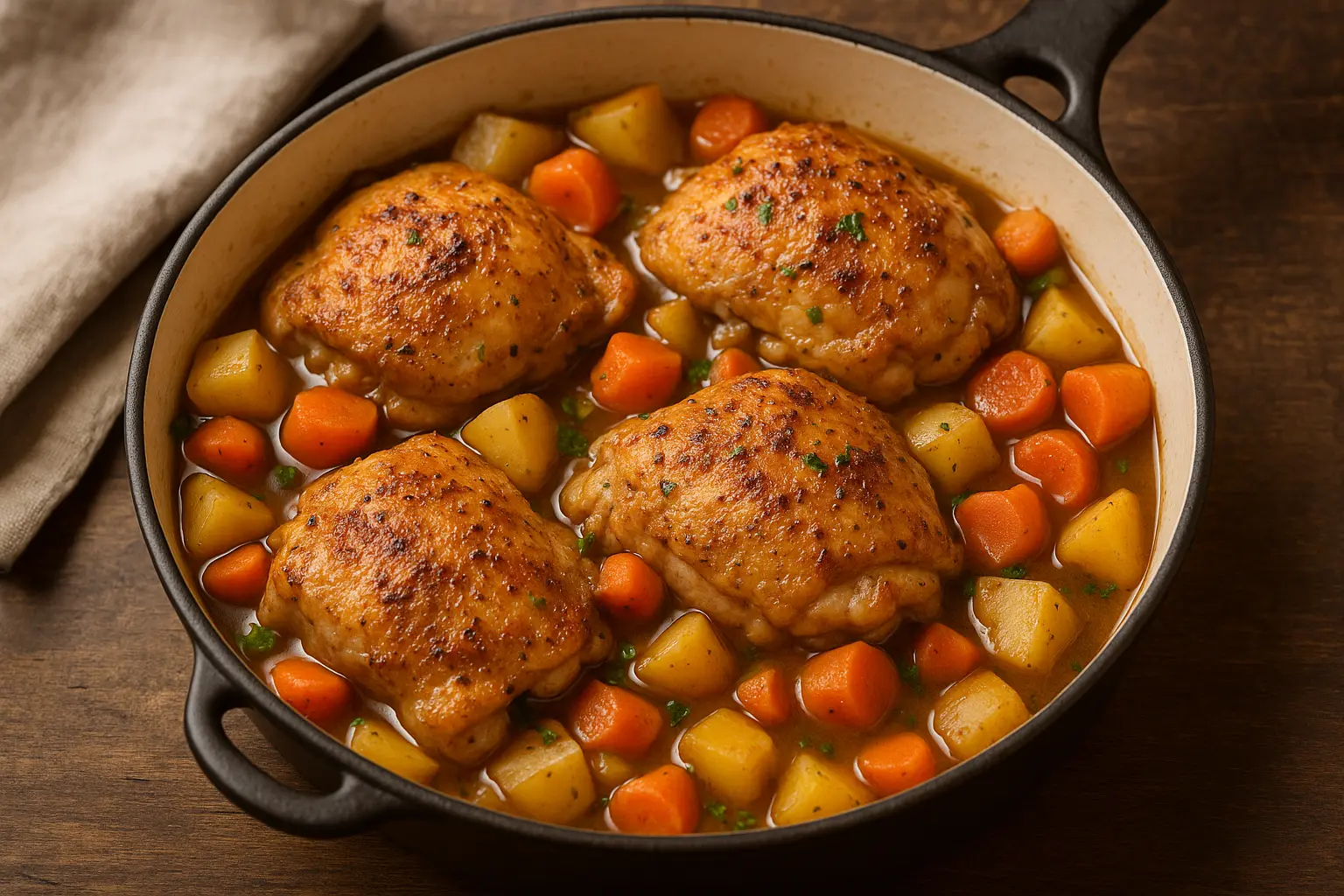 one-pot-chicken-thighs-with-potatoes-and-carrots.