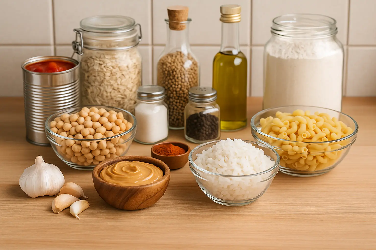 pantry-staple-ingredients-arranged-rice-beans-pasta-spices