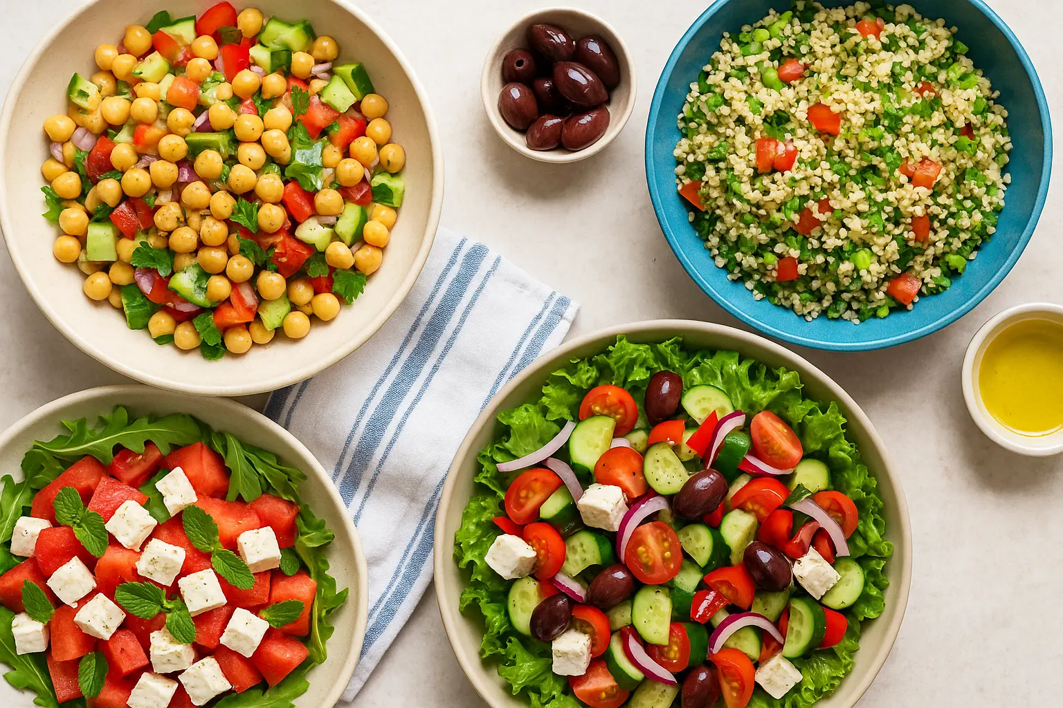 Quick and Easy Mediterranean-Inspired Salads