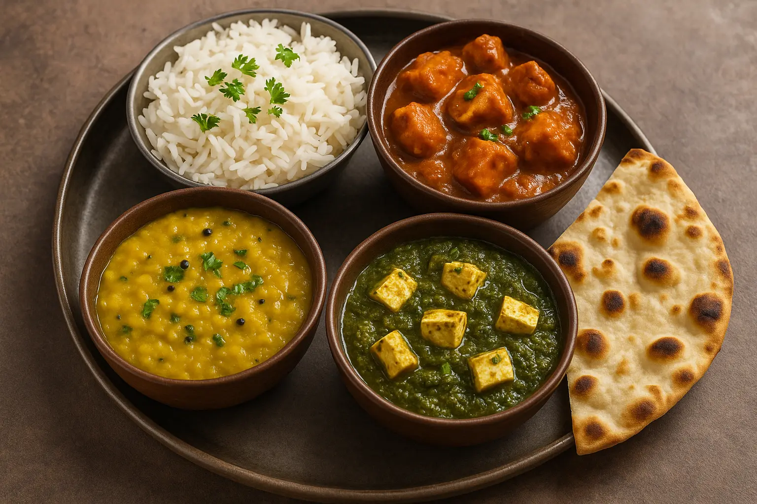 quick-indian-dinner-recipes-for-two-dal-paneer-rice-naan.