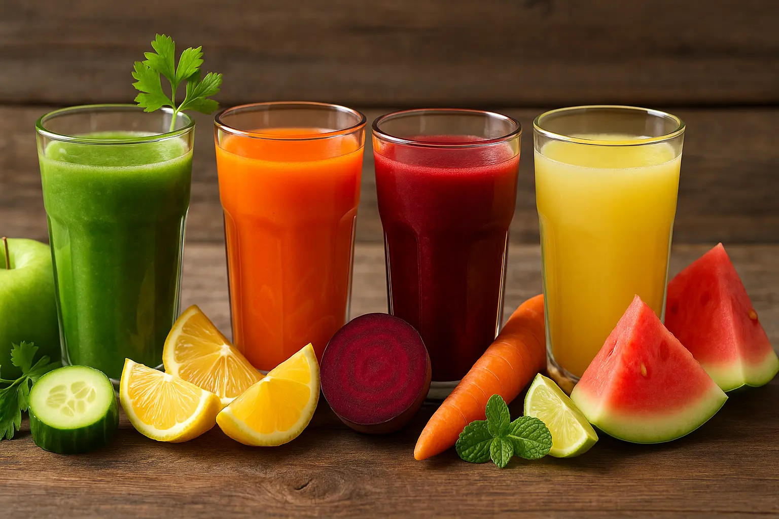 Refreshing Fruit Juices for Detox and Energy