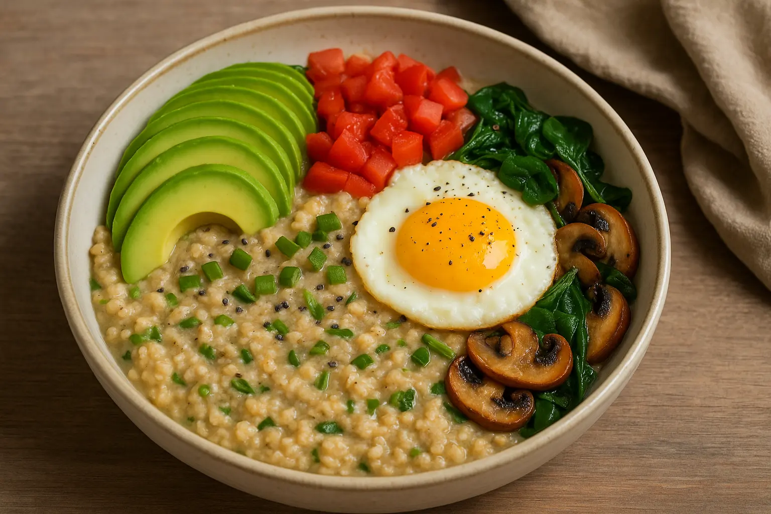 savory-oatmeal-breakfast-bowl-avocado-egg-mushroom