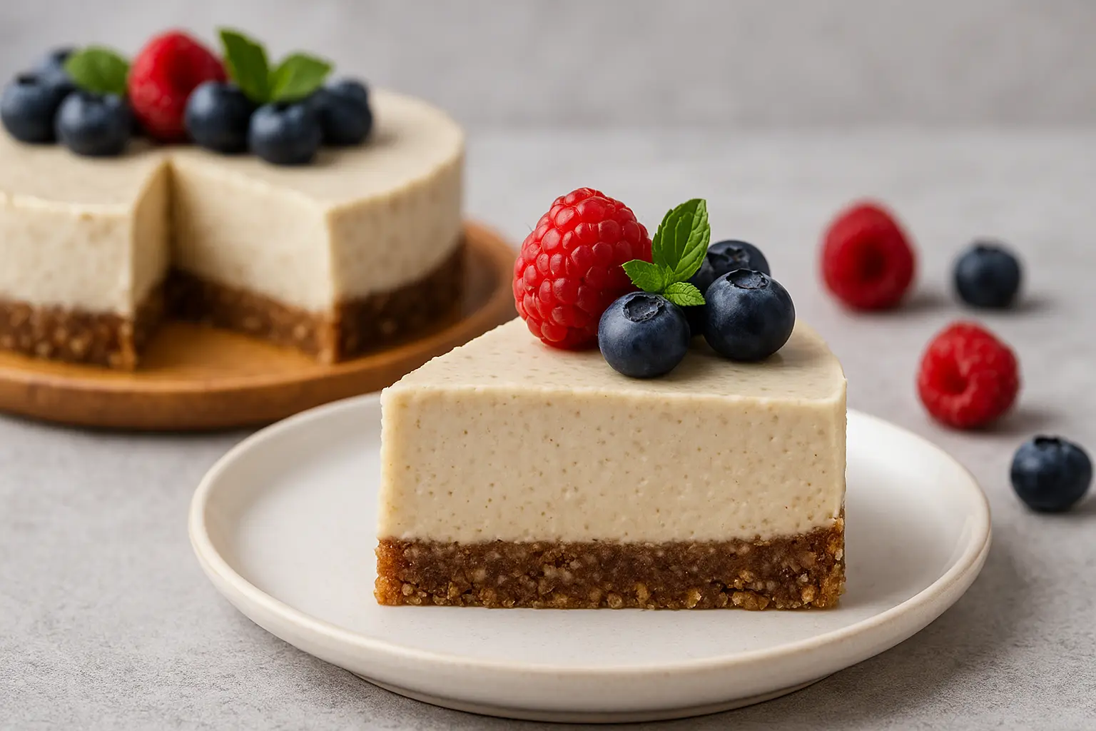 vegan-no-bake-cheesecake-with-berries.