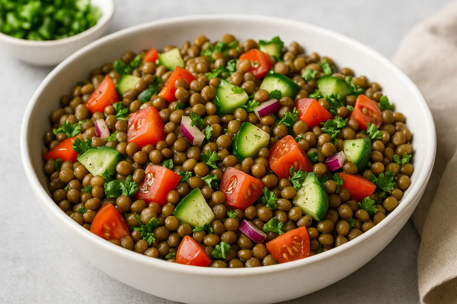 vegan-protein-lentil-salad-with-fresh-vegetables