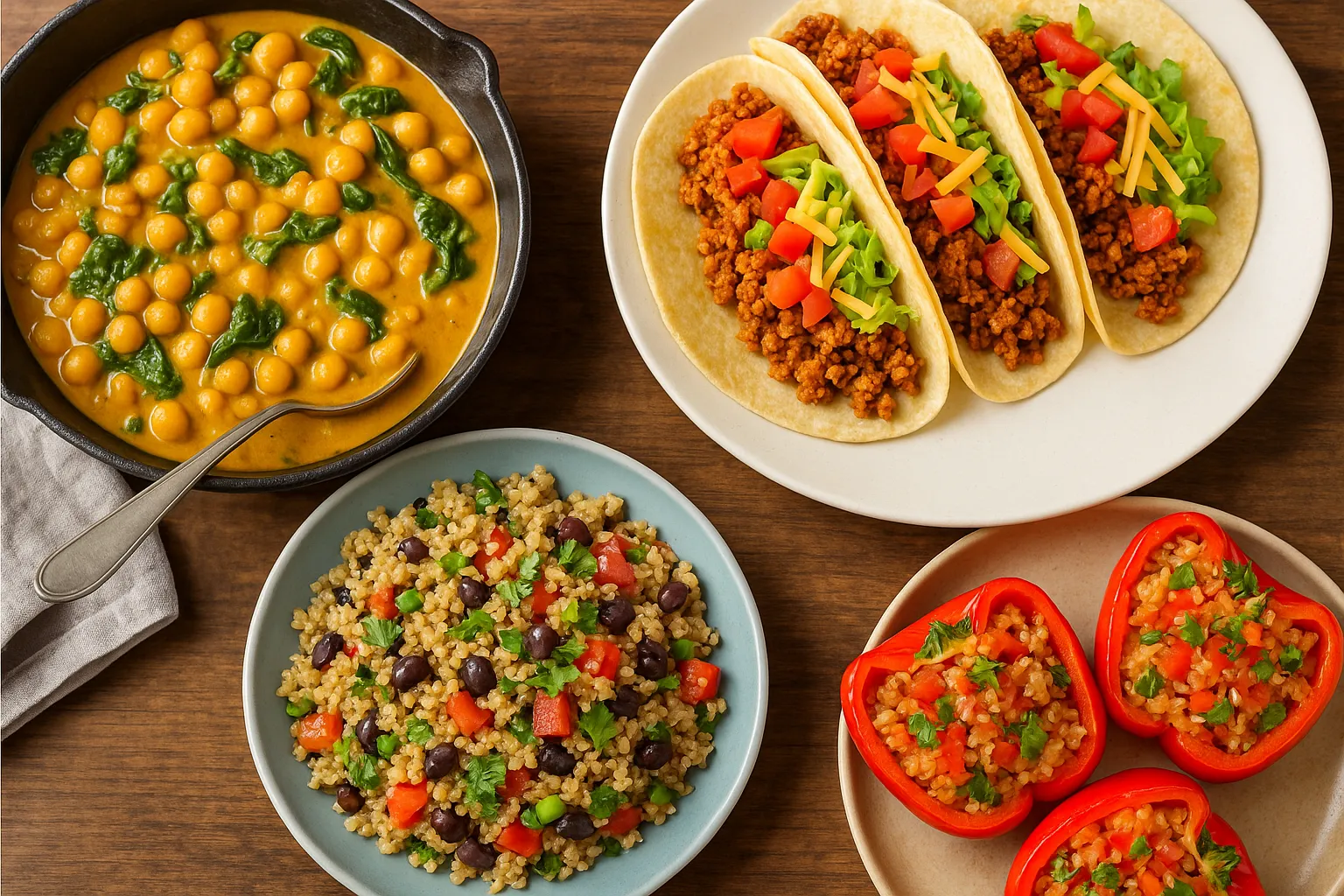 gluten-free-dinner-recipes-chickpea-curry-quinoa-stuffed-peppers-tacos.
