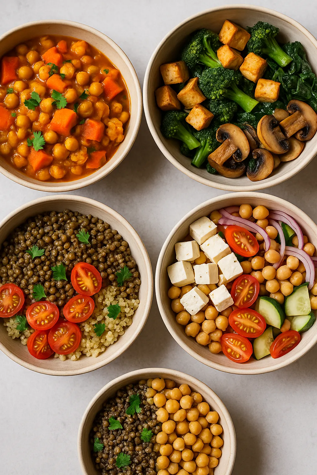 protein-rich-vegetarian-meal-bowls-chickpeas-tofu-quinoa