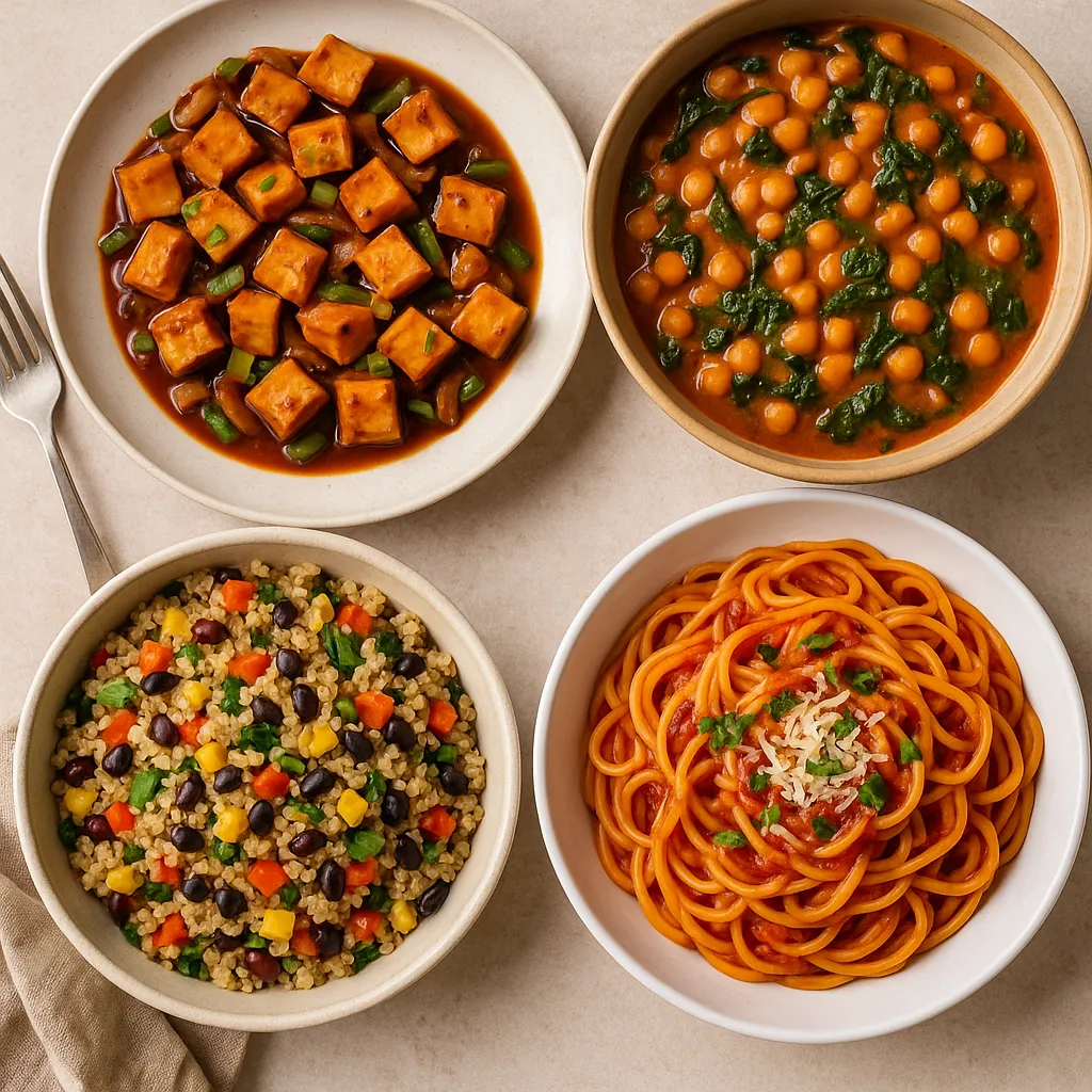 vegan-dinner-ideas-chickpea-curry-tofu-quinoa-pasta.
